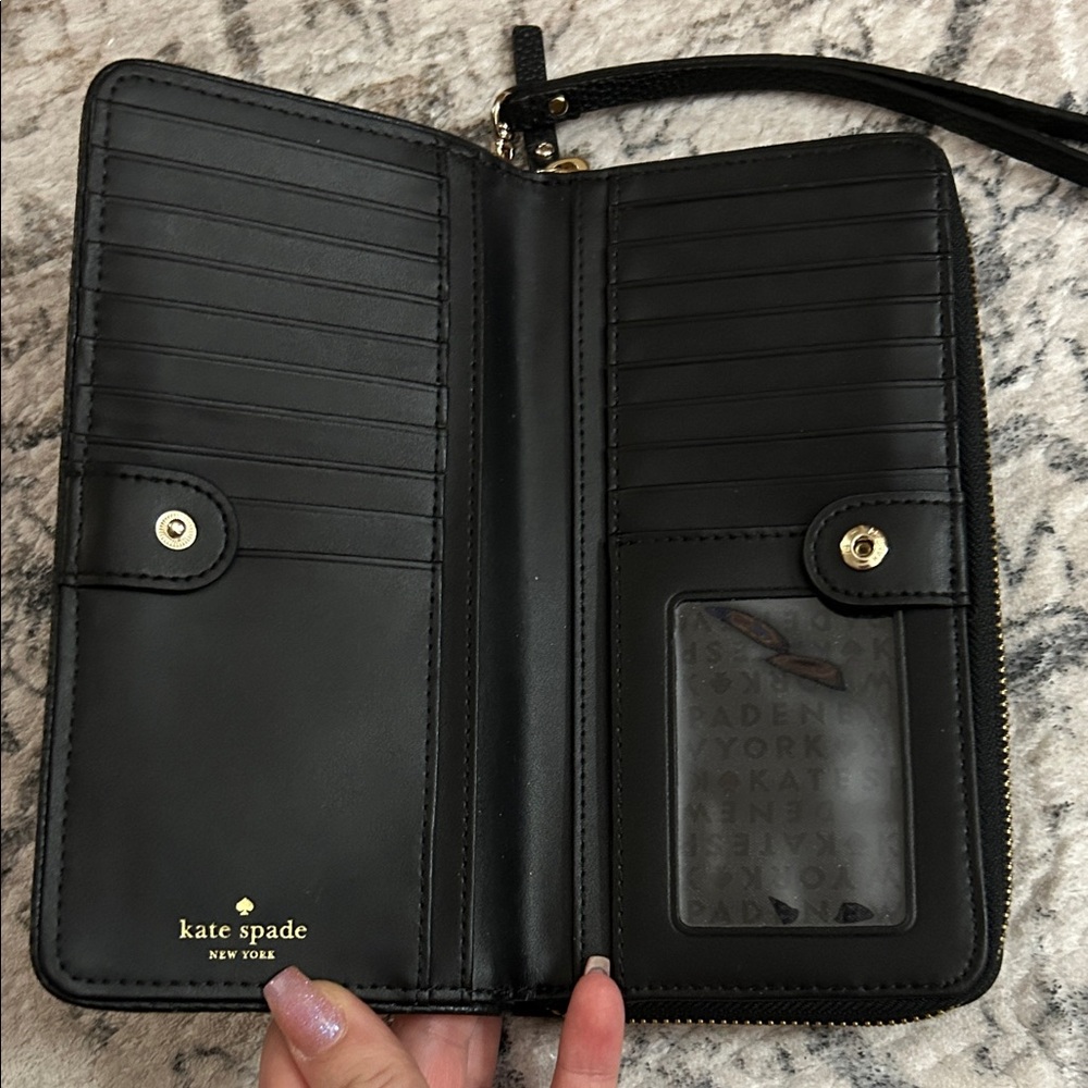 kate spade Black Pebbled Leather Zip Wristlet - Picture 4 of 5